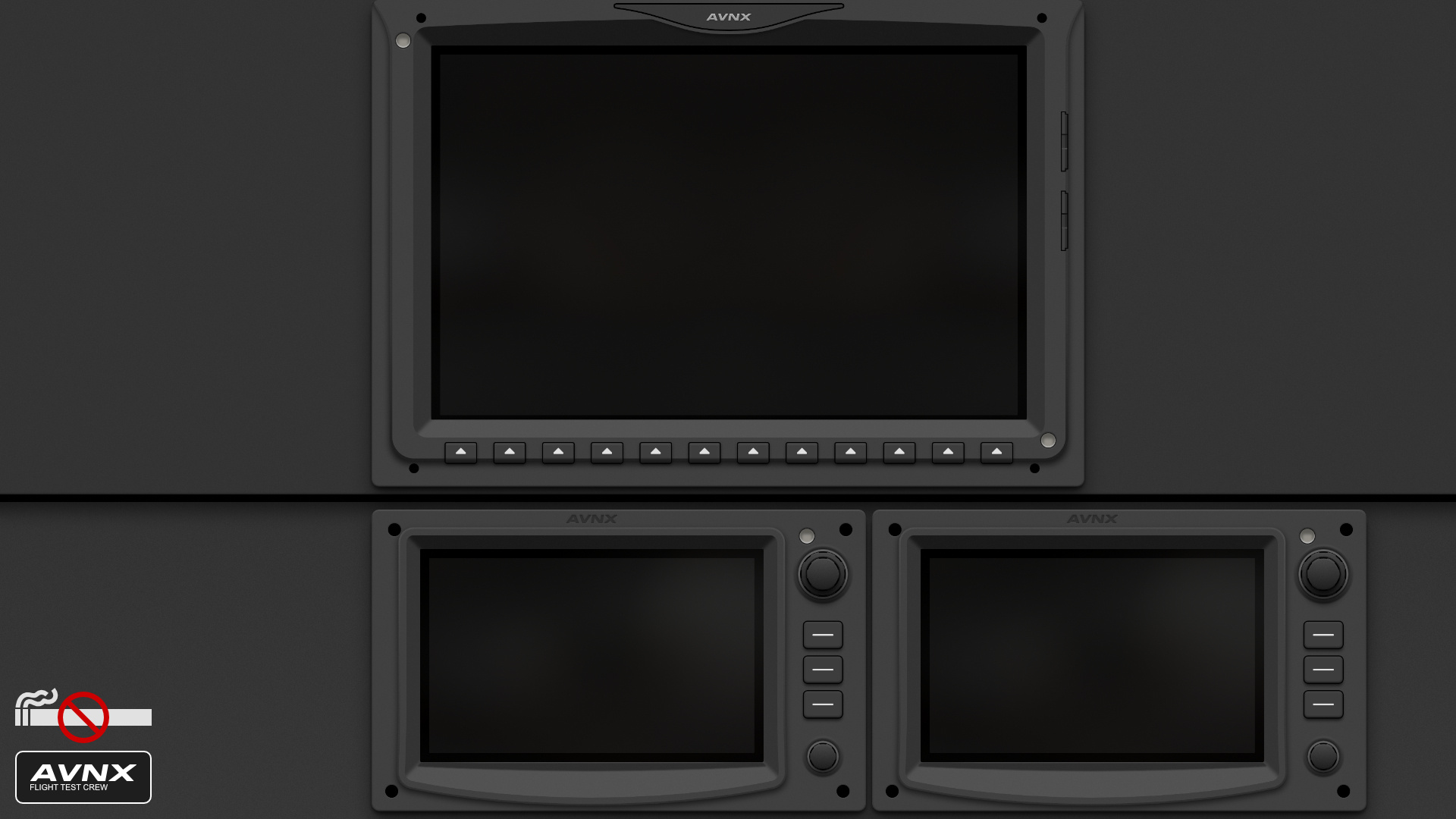 AVNX test panel of the Garmin G3000 with touch controllers.